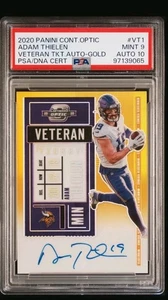 2020 Contenders Optic Adam Thielen Veteran Ticket Gold 7/10 PSA 9 Auto 10 4A - Picture 1 of 2