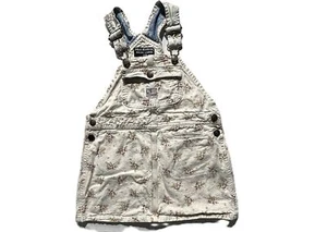 Polo Jeans Co Ralph Lauren Overall Skirt Toddler Girls sz 4T Tan w Red Flowers - Picture 1 of 2
