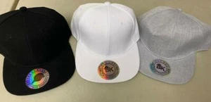 BLANK VINTAGE STYLE SNAPBACK FLAT BILL BASEBALL CAPS hats imprinting ball cool E - Picture 1 of 7