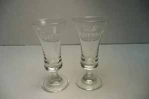 2 Jagermeister Footed Shot Glasses Clear Glass 2cl Leerdam - Picture 1 of 8