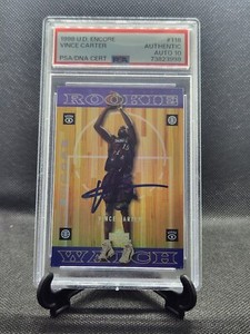 PSA 10 AUTO GEM VINCE CARTER 1998 UPPER DECK ENCORE ROOKIE WATCH RC  FOIL #118
