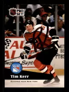 1991-92 Pro Set #180 Tim Kerr AUTOGRAPHED!!! Flyers UER 544172 - Picture 1 of 2