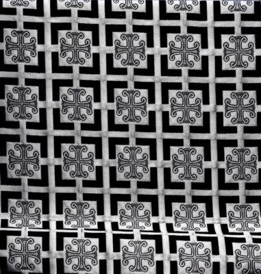 Vestimenta de tecido de qualidade brocado litúrgico igreja padrão cruz 150 cm de largura grega - Imagem 1 de 4