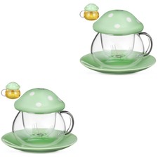 2 pz tazze tazza in vetro teiera in tazza fungina tazza da tè con setaccio rimovibile ceramica