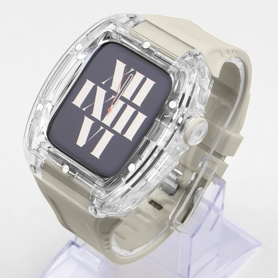 Estuche Kit Mod Transparente + Banda de Silicona para Apple Watch Ultra3 49mm 9 8 7 654SE Foto 1 de 4