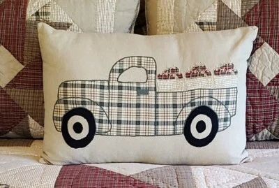 VHC BRANDS Cider Mill Collection Applique Apple Truck Pillow - Image 1 of 4