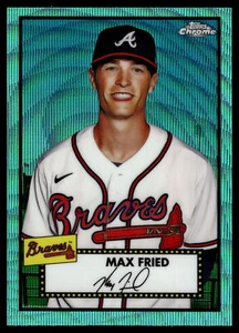 2021 Topps Chrome Platinum Anniversary Max Fried Aqua Wave Refractor #237 - Picture 1 of 2