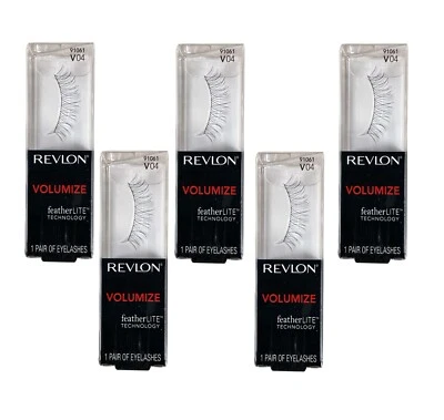 Lot 5 Pairs Revlon Eyelashes 91061 V04 False Fake Intensifeye Volumize Eye Lash - Image 1 of 2
