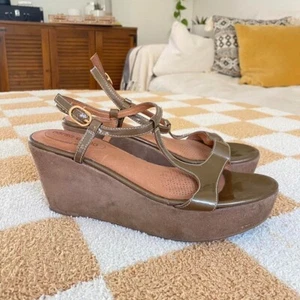 CORSO COMO COMFORT TAN KHAKI WEDGE PLATFORM HEEL SIZE 6 VINTAGE - Picture 1 of 7