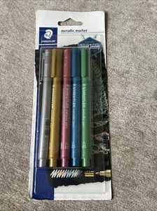 Staedtler Metallic Marker Pens - Set of 5 Shimmer Colours - NEW - Picture 1 of 2