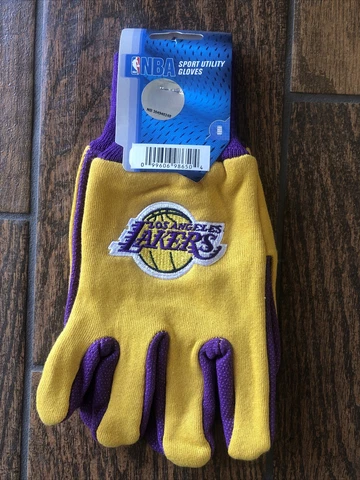 NBA Los Angeles Lakers Colored Palm Utility Gloves Gold w/ Purple Palm McARTHUR Cover