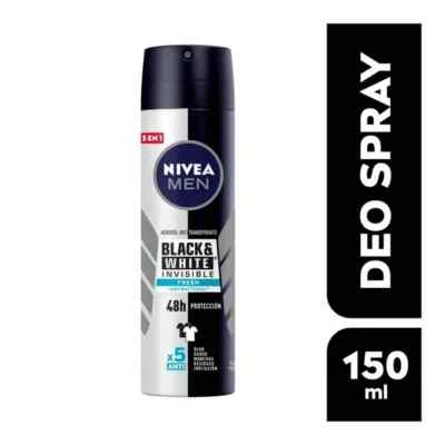Antitranspirante NIVEA MEN invisible blanco y negro spray fresco 150 ml (1 pieza) Foto 1 de 3