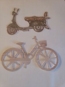 Creative Memories Moped Scooter And Bicycle Die Cuts Retired Travel