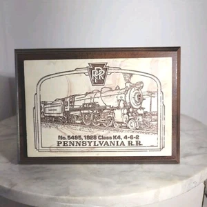 Pennsylvania Railroad Radierung Nr. 5485 1928 auf Marmor Holz Plakette Kreis Inc.  - Bild 1 von 6