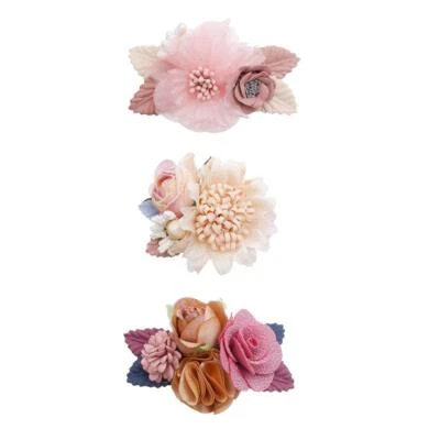 Flower Hair Clips Set-3pcs Floral Hair Bow Accessories for Baby Girl Toddles ... - Image 1 of 4