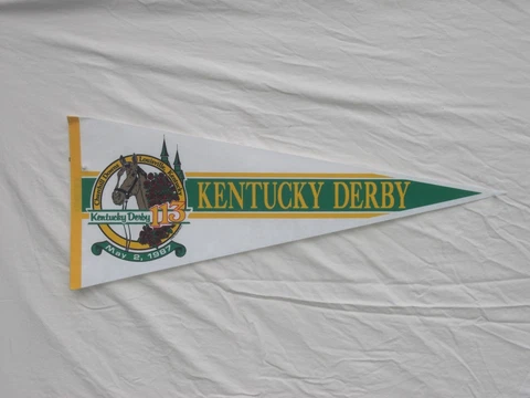1987 - 113th Kentucky Derby Pennant in NEW, UNUSED, MINT Condition Cover