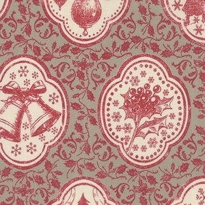 Joyeux Noel – Roche Rouge Red Gray by Moda Fabrics 13710 15~By The Yard - Picture 1 of 1