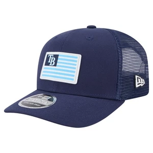 Men's New Era Navy Tampa Bay Rays Flag 9SEVENTY Stretch-Snap Hat - Picture 1 of 5