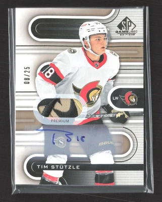 2022-23 Upper Deck SP Game Used Tim Stutzle #61 Gold Auto Patch /25 - Image 1 of 2