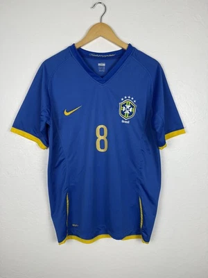 Camiseta deportiva de fútbol Nike Brasil 2008-2009 Kaka #8 calce seco talla mediana azul Foto 1 de 4