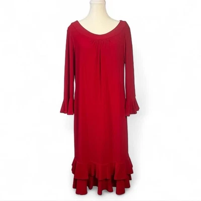 Oscar de La Renta Women's Mid-length Red Dress Size XL - Image 1 of 4