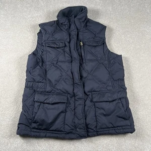 Chaleco acolchado Lands End azul con cremallera bolsillos a presión grueso pesado para mujer M 10-12 - Imagen 1 de 12