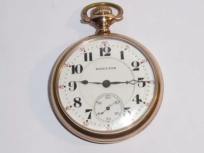 RELOJ BOLSILLO HAMILTON TALLA 16, 21 JOYAS 992 FERROCARRIL. GF CARA ABIERTA. FUNCIONA MUY BIEN Foto 1 de 4