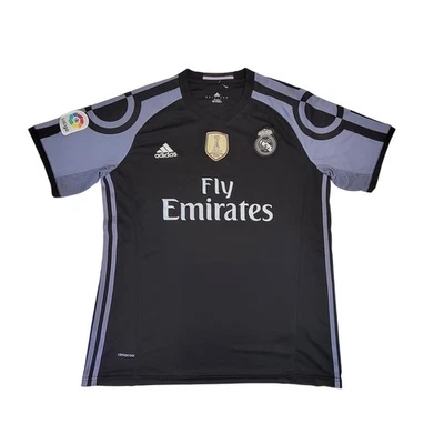 Camiseta de fútbol para hombre Real Madrid Ronaldo 7 Adidas ClimaCool negra grande Foto 1 de 4