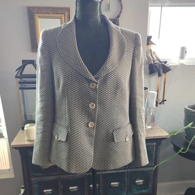 Blazer para mujer Armani Collezioni talla 10 EE. UU. Italia gris/bronceado chaqueta de diseñador Foto 1 de 4