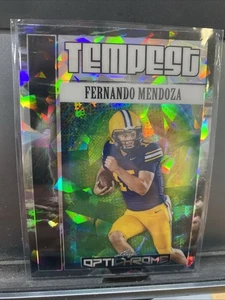 Fernando Mendoza 2025 Leaf Optichrome Tempest Black Ice 1/1 Indiana Hoosiers RC - Foto 1 di 4