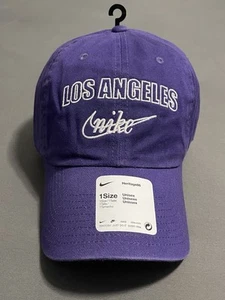 NWT Nike NBA LA Lakers Heritage86 Men’s Campus Cap Strapback C-11127 Purple OSFM - Picture 1 of 6