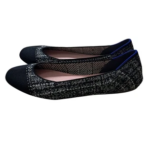 Rothy's Damenschuhe 11,5 The Square flache Schuhe Midnight Tweed schwarz grau Slipper - Bild 1 von 12