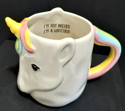 TAG 16 oz. UNICORN 3-D Ceramic Coffee Mug ~ "I'M NOT WEIRD I'M A UNICORN " - Image 1 of 4