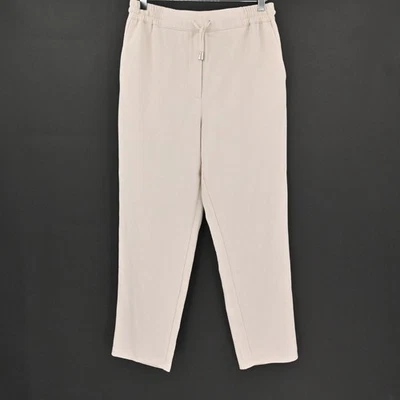 Pantalones de mujer ZARA talla M marfil cordón cónico minimalista neutro Foto 1 de 4
