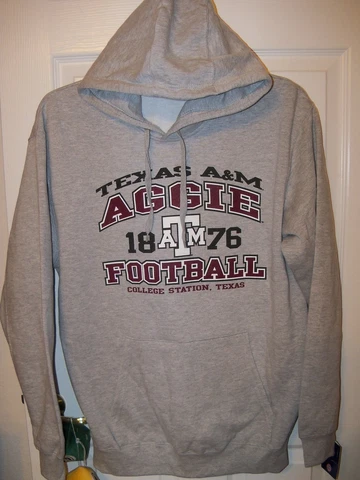 Texas A&M A & M Aggies Football Majestic Gray Jacket Hoodie Mens Size XL NWT Cover
