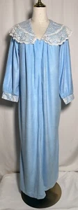 Elizabeth Blair Nightgown House Dress Robe Small Long Sleeve Blue Old Hollywood - Picture 1 of 12