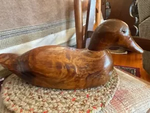 Antik Primitiv Balsa Holz handgeschnitzt Holz Ente Lockvogel Glasaugen Original - Bild 1 von 11
