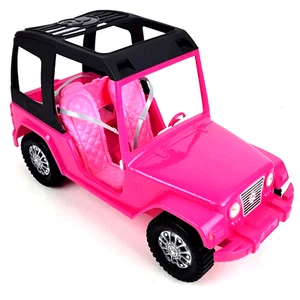 Barbie Pink Jeep Beach Cruiser with Seatbelts 2012 Mattel BHF96 - Picture 1 of 14