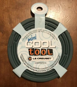 2er Set Dunkelgrün Le Creuset 4" Runde Mini Cool Werkzeug Untersetzer Untersetzer Kaktus - Bild 1 von 4