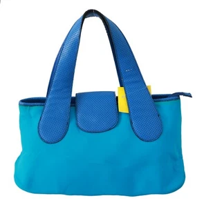 GHERARDINI 1885 Borsa Firenze Nylon Blu Borsa A Mano Logo Donna CTRL $150 - Foto 1 di 11