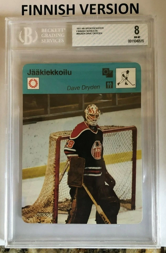 Dave Dryden 1980 #85-2024 Sportscaster finlandés Finlandia en muy buena condición 8 engrasadores Edmonton  Foto 1 de 1