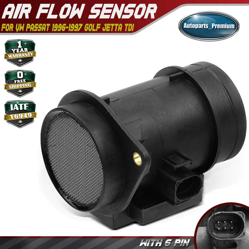 Sensor de flujo de masa de aire para Volkswagen Passat 1996-1997 Golf Jetta TDI L4 1,9 L SOHC Foto 1 de 4