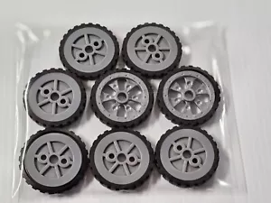 8 Knex Wheels Tires Small 1.75" Gray Silver Parts Lot #0915 - Picture 1 of 1