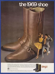 Scarpe stivali DINGO vintage 1968 Acme stampa moda pubblicità anni 60 - Foto 1 di 1