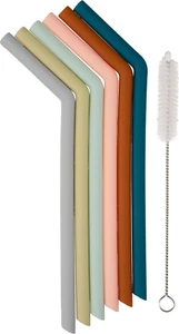 Premium Silicone Straws - Reusable Bendy Straws for Adults & Kids - BPA Free, Ba - Picture 1 of 9