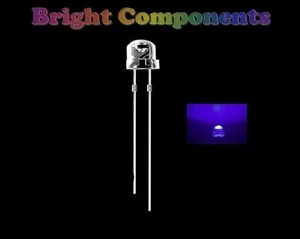 50 x UV LED 5 mm Sombrero de Paja - Perfil Bajo - Reino Unido - 1a CLASE POST - Imagen 1 de 1