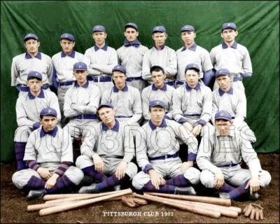 Foto de los Piratas de Pittsburgh 1901 8X10 - Wagner Clarke Chesbro coloreada Foto 1 de 4