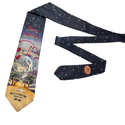Corbata Tommy Bahama Para Hombre Estampado Martini Millennium Seda Hecha a Mano en EE. UU. Foto 1 de 4