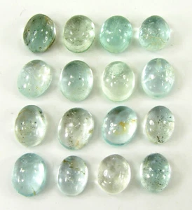 Lote de 16 piezas de piedras preciosas sueltas aguamarina natural de 28,90 quilates 8-9 mm cabujón - 64676 - Imagen 1 de 5