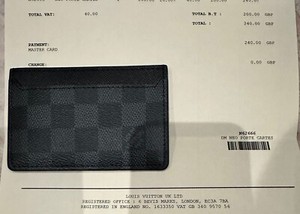 Louis Vuitton Card Holder -with Receipt- Black - New - Authentic
